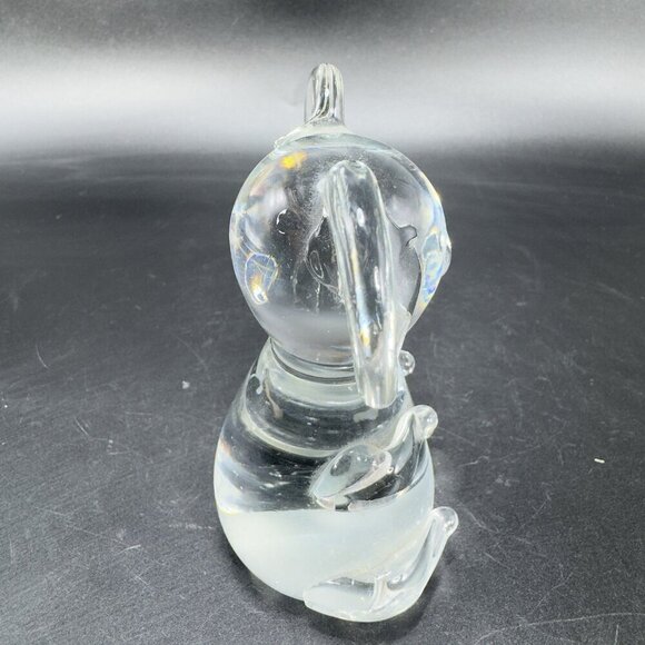 1980s Clear Glass Koala Bear Figurine Paperweight Glassware Whimsical Figure - Picture 9 of 10